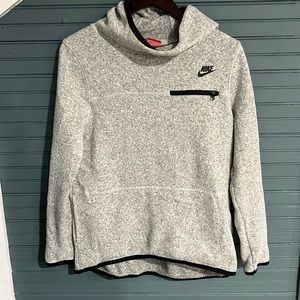 Heather gray cow neck Nike hoodie